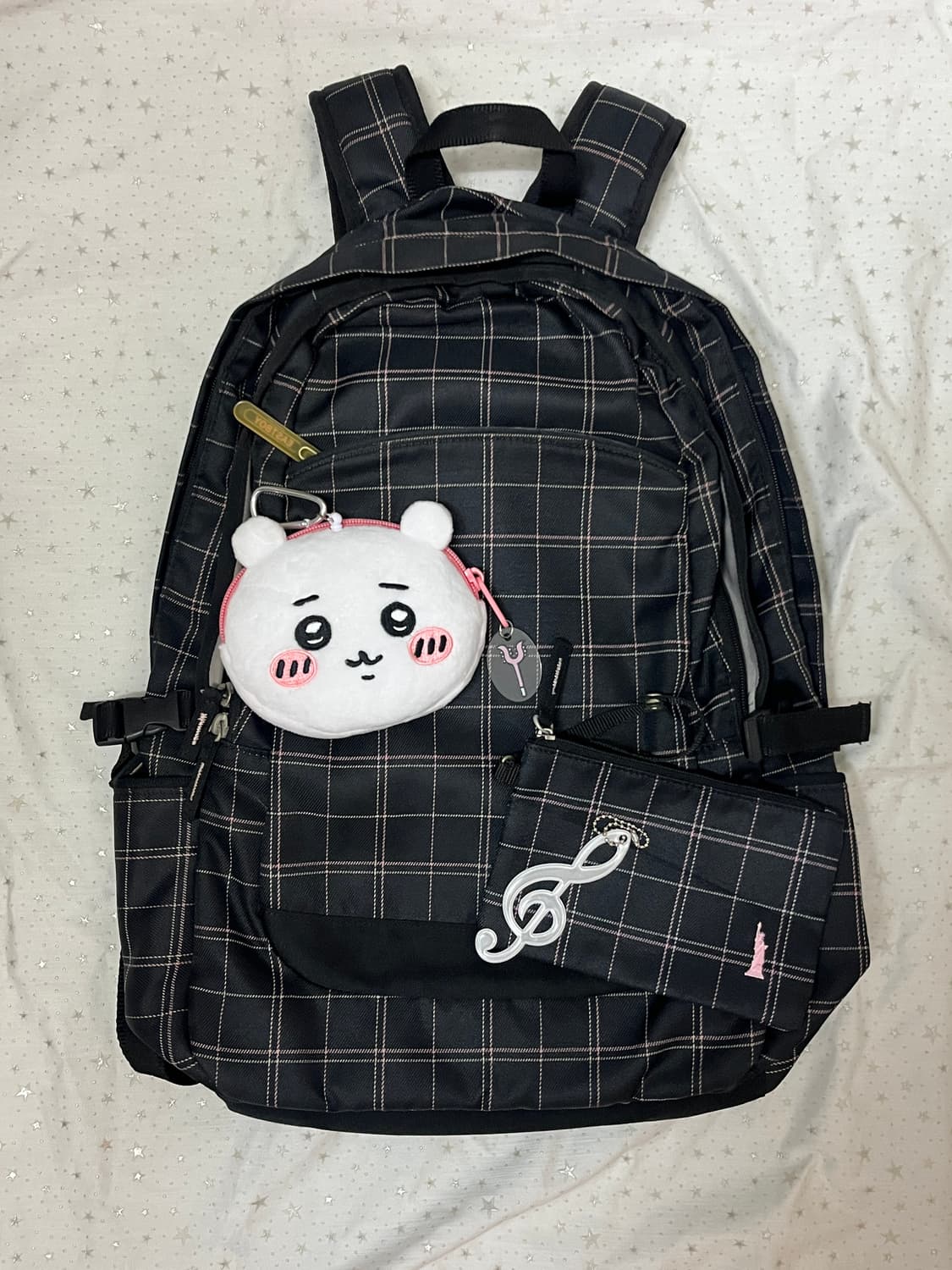 블랙핑크 체크패턴 백팩 + 치이카와 릴패스 🎀 상품이미지9