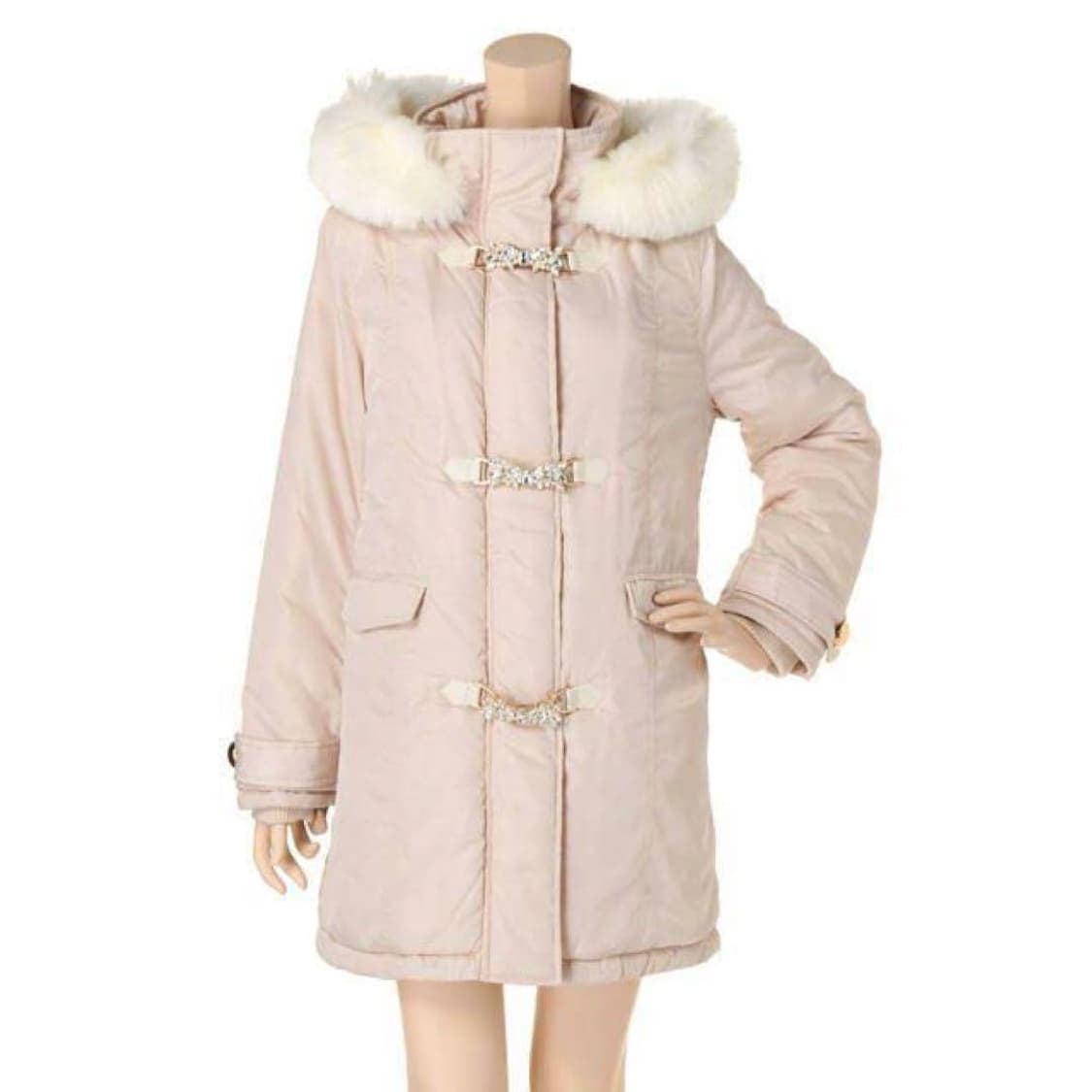 datura 비쥬 버클 퍼 연베이지 파카 패딩 갸루 오네갸루 일브 고전 상품이미지2