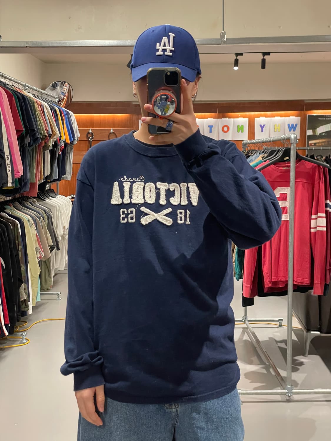 빈티지 롱슬리브 티셔츠(네이비)  상품이미지2