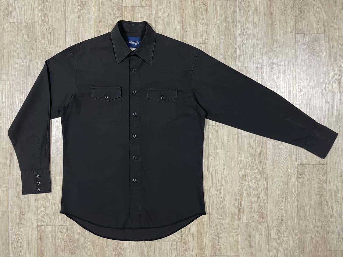100~105) 90's 랭글러 미국판 워시드블랙 웨스턴셔츠 상품이미지1