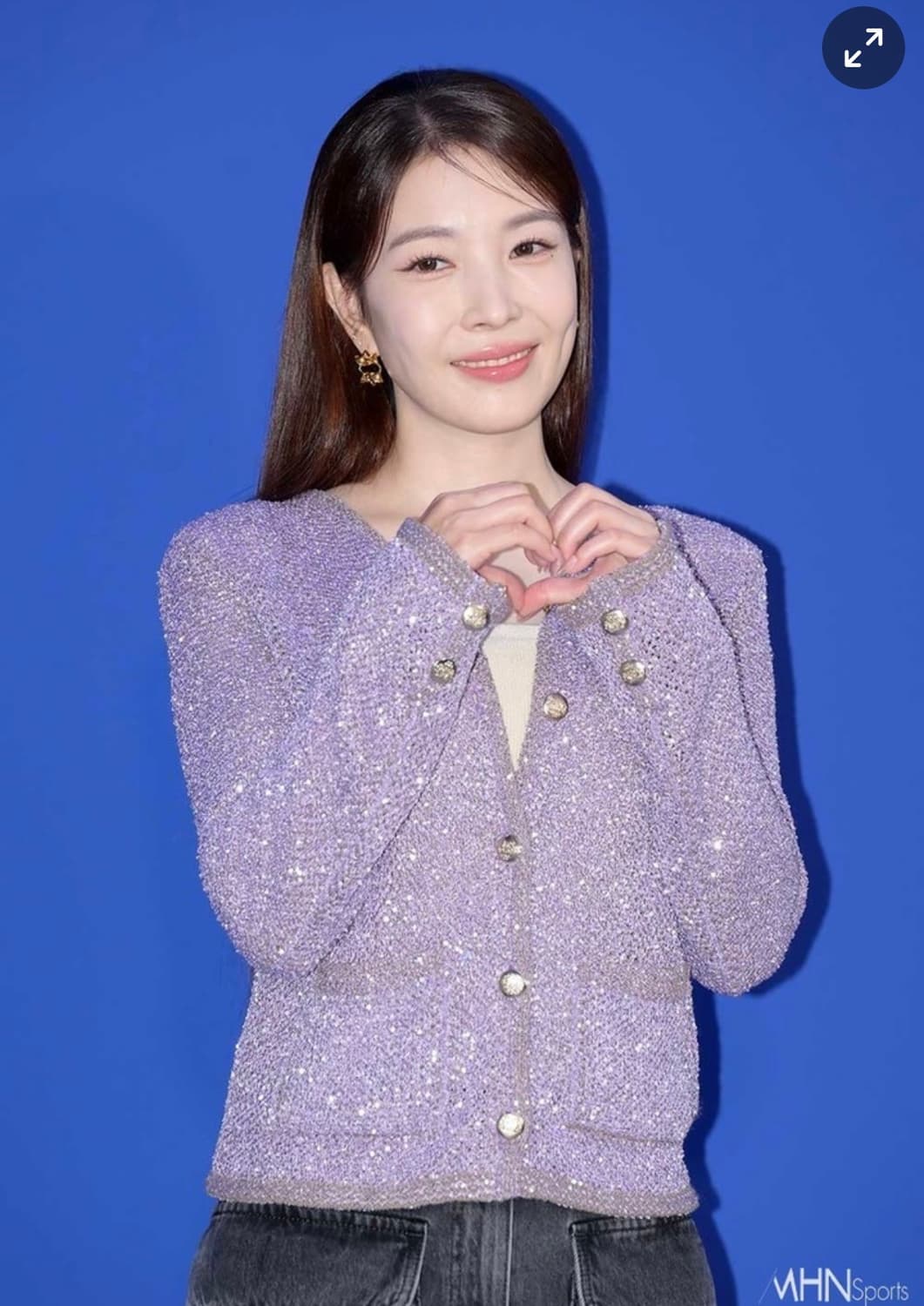 한섬 타임 23SS 퍼플 스팽글 자켓 가디건(Free) 상품이미지1