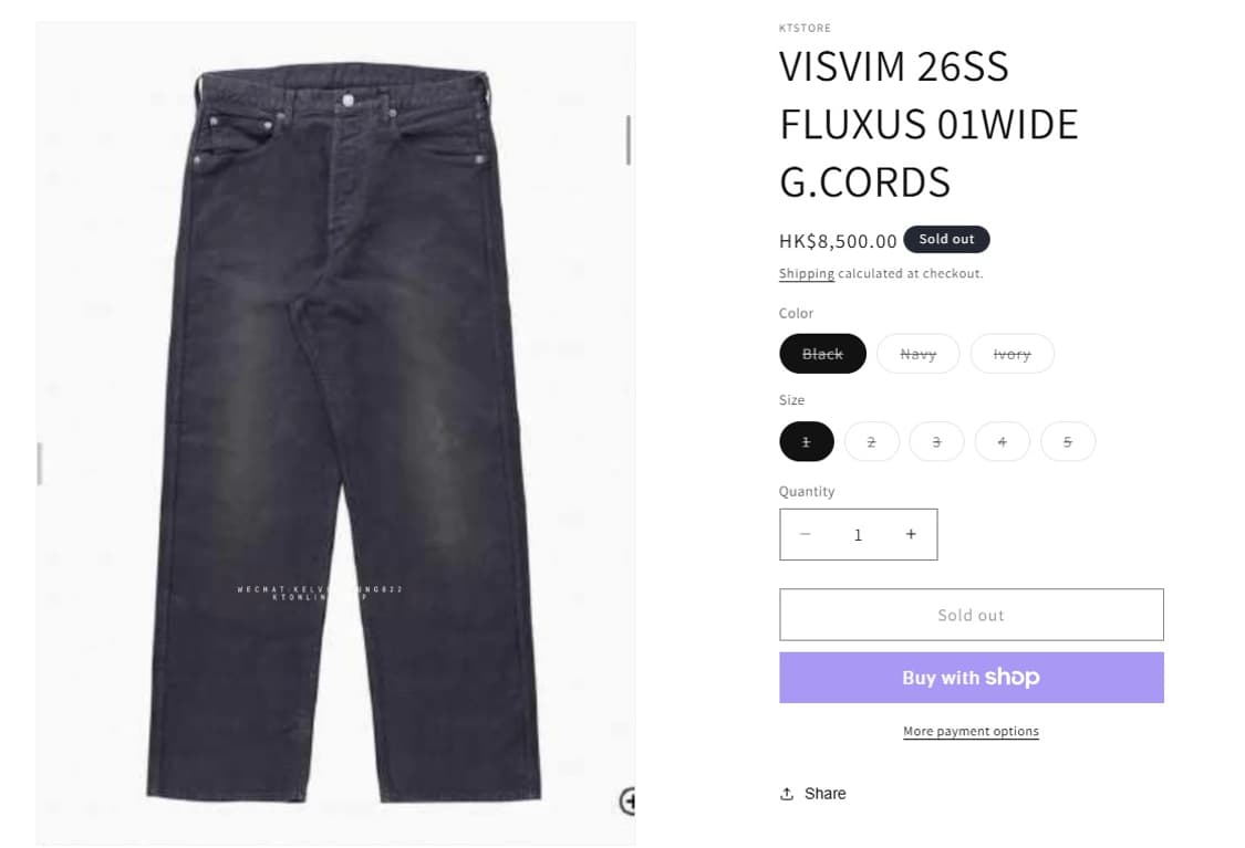 VISVIM 26SS FLUXUS 01WIDE G.CORDS 상품이미지2