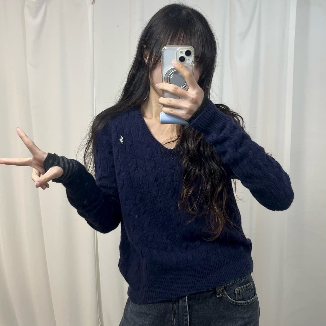 Polo Navy Cable Knit 상품이미지2