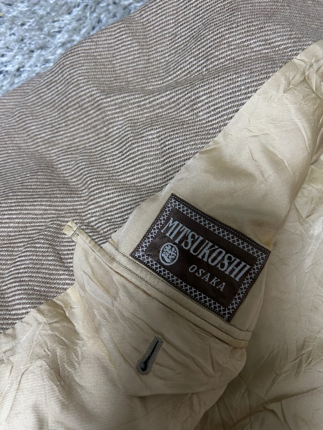 일제 미쓰코시 울 체크코트 사이 105 상품이미지4