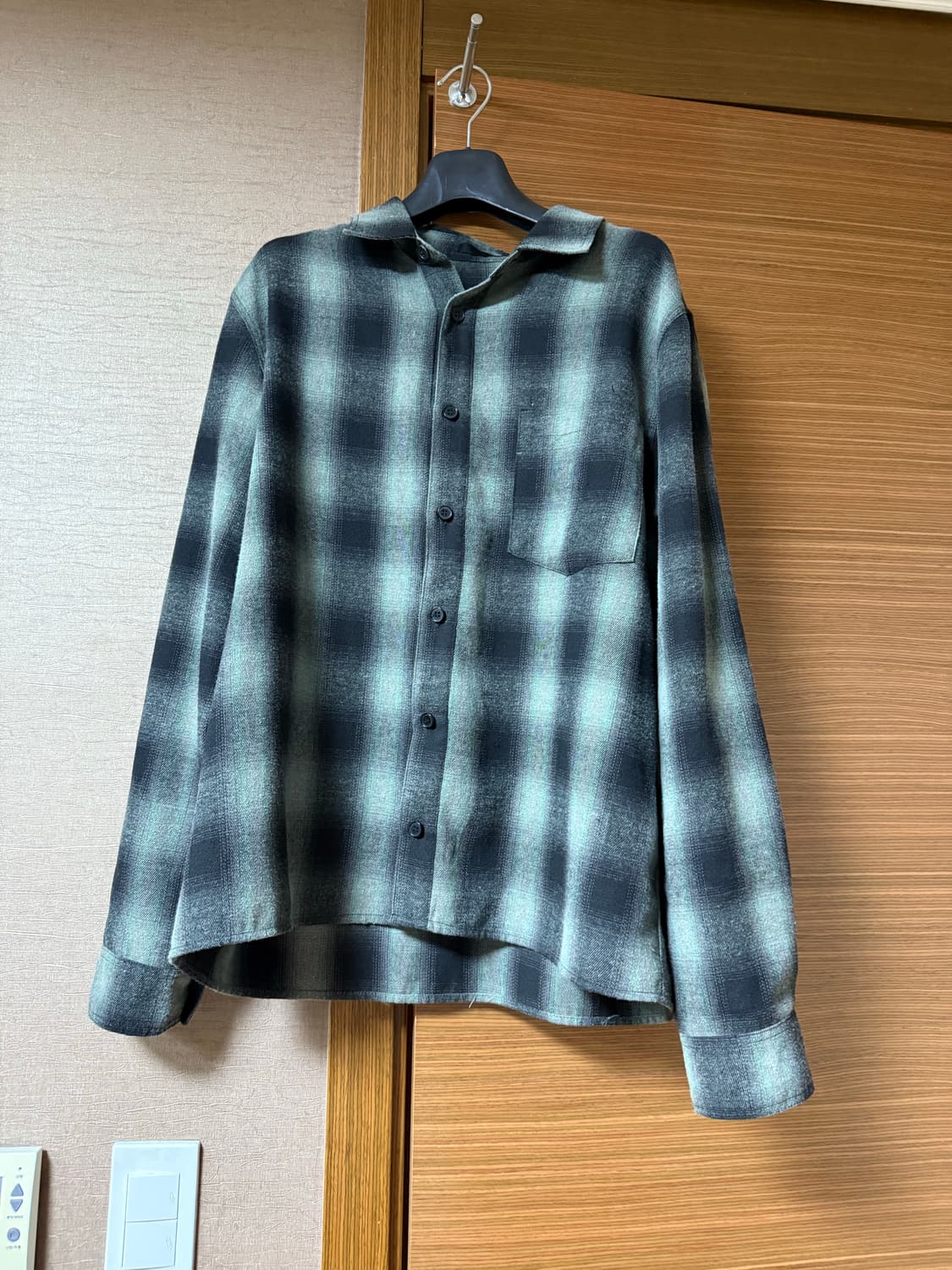 htae 그린 체크 셔츠 2, M 상품이미지2