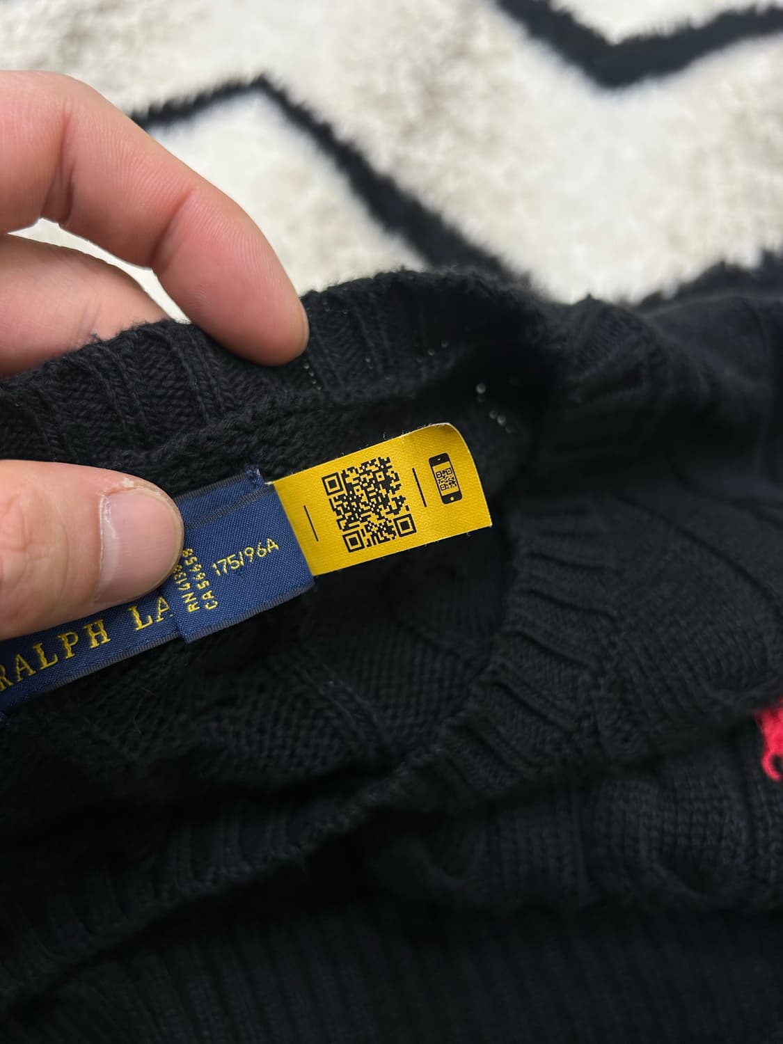 [M]폴로랄프로렌 라운드 꽈배기 니트/블랙 상품이미지6
