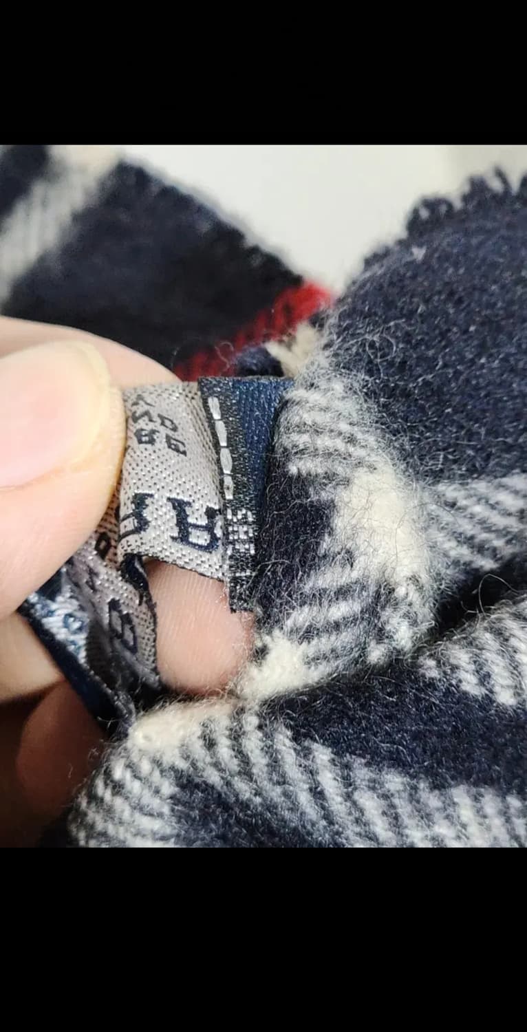 (정품) 버버리 캐시미어 목도리 체크 머플러 네이비 영국판  상품이미지6