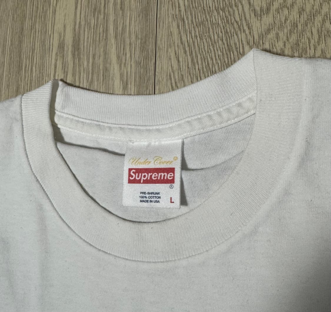 슈프림 x 언더커버 박스로고 화이트 티셔츠 상품이미지3