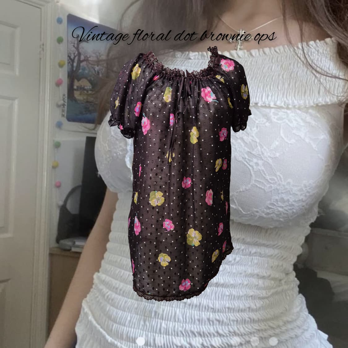 Vintage floral dot brownie ops 상품이미지1