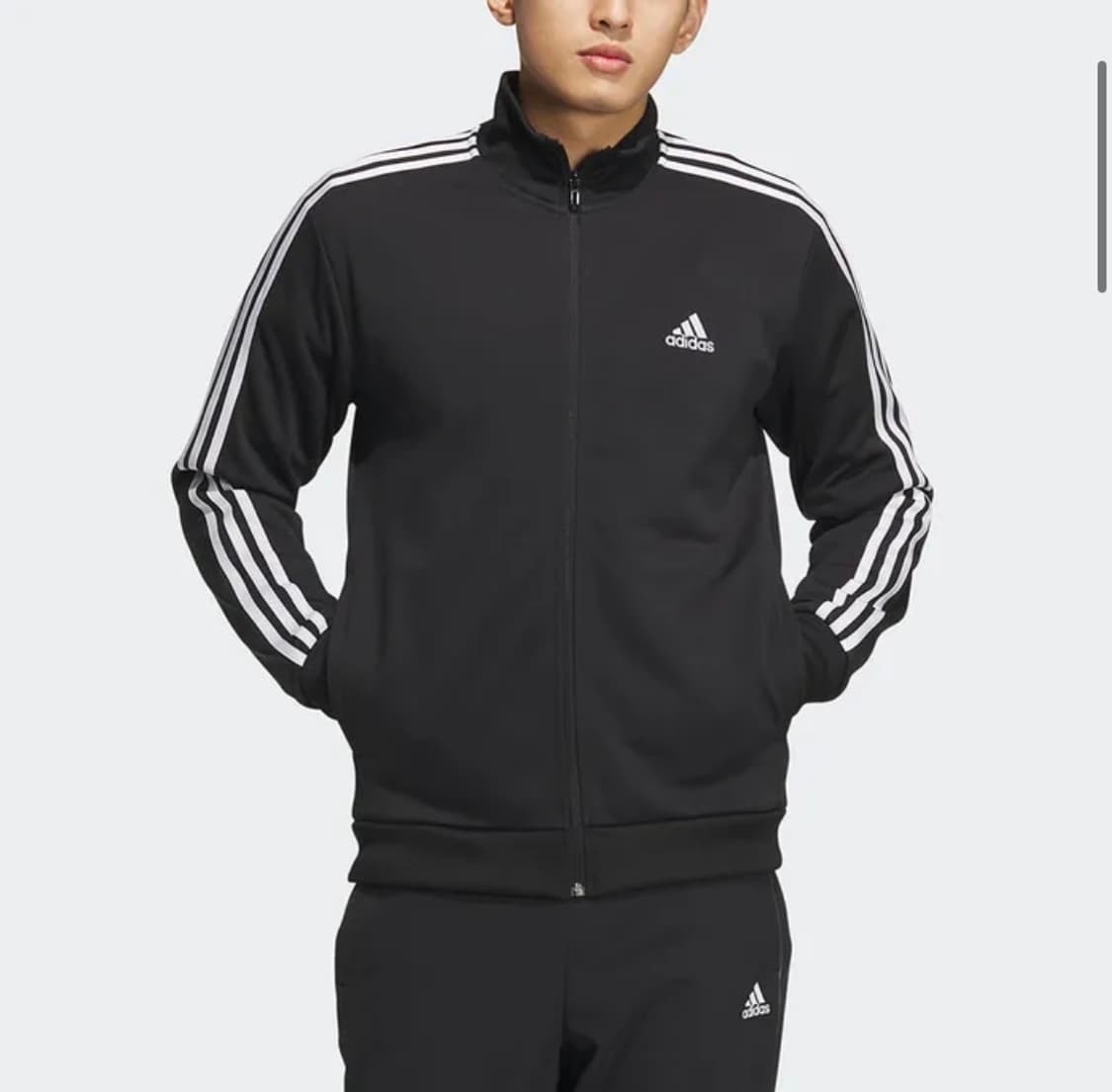 아디다스 S3레귤러핏 더블 니트 트랙탑 블랙 상품이미지1