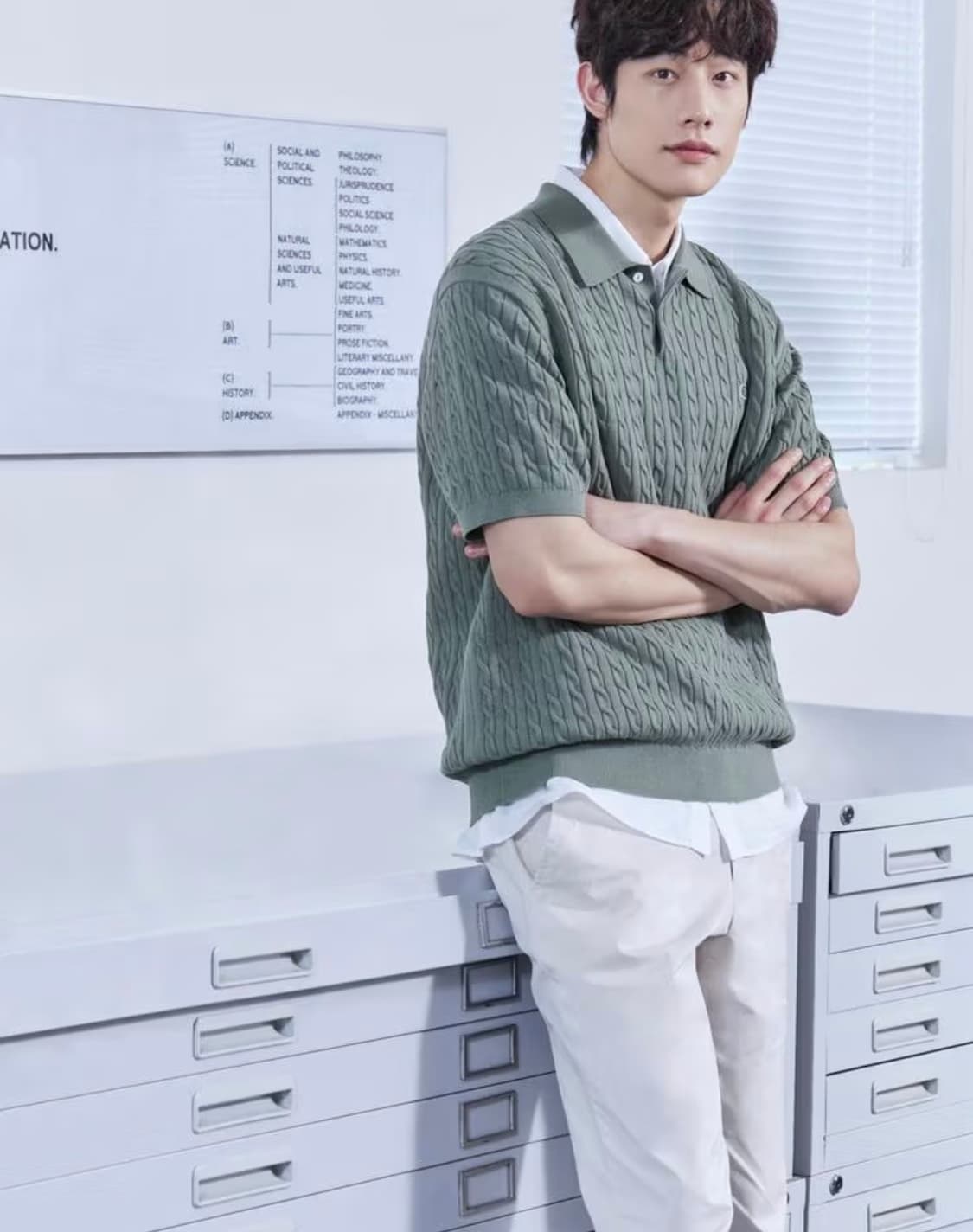 미개봉 라코스테 케이블 폴로 스웨터 반팔100 카키 상품이미지1