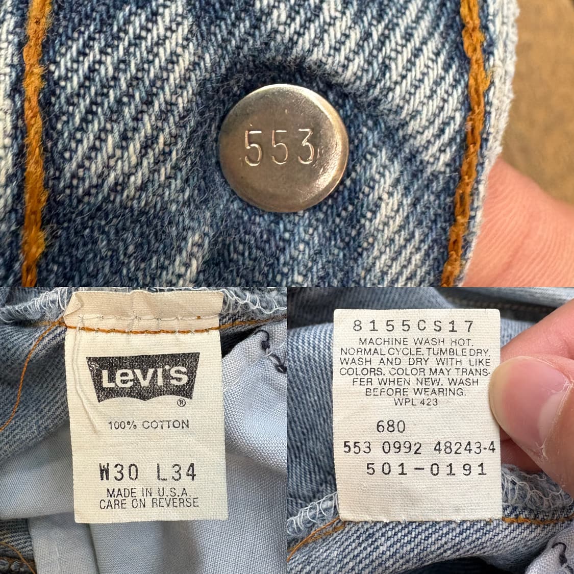 90s USA 리바이스 Levi’s 501 데님 팬츠 상품이미지9