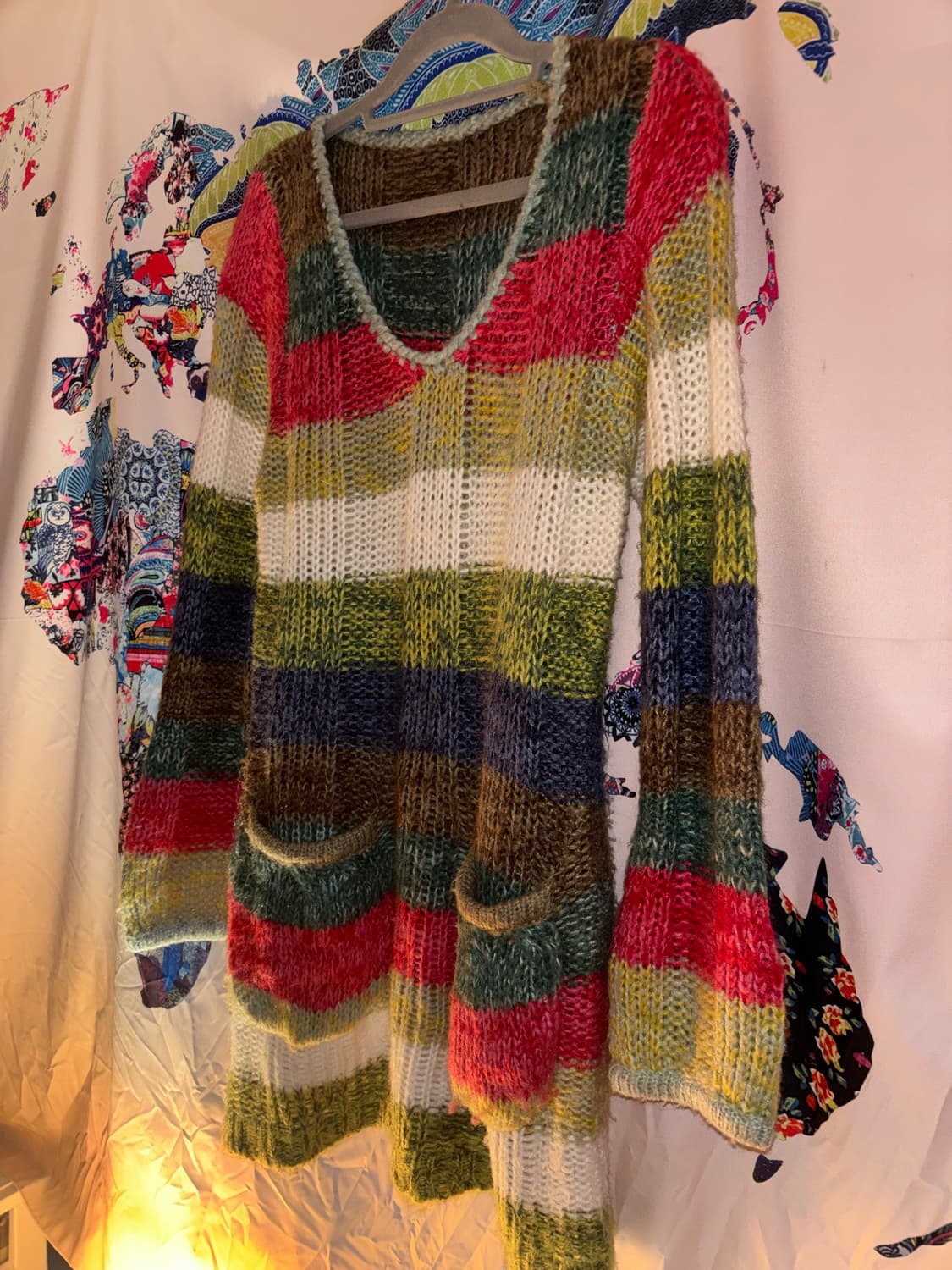 컬러풀 스트라이프 니트 하구미 히피 상품이미지1