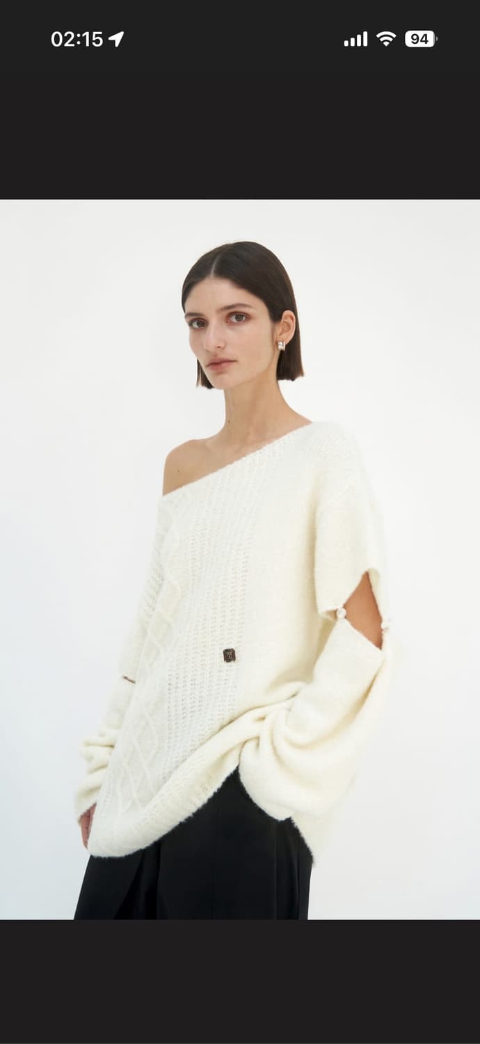 Sleeve slit boat neck knit 상품이미지2