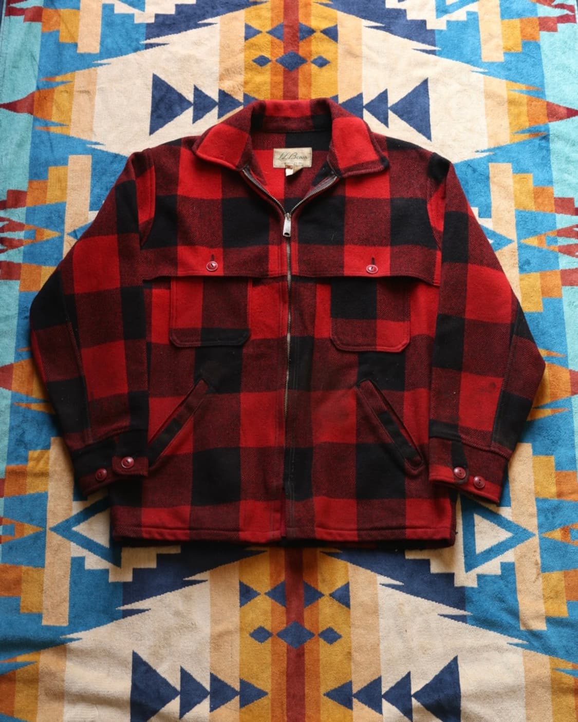 엘엘빈 70s 울 버팔로 플레이드 매키노 자켓 상품이미지1