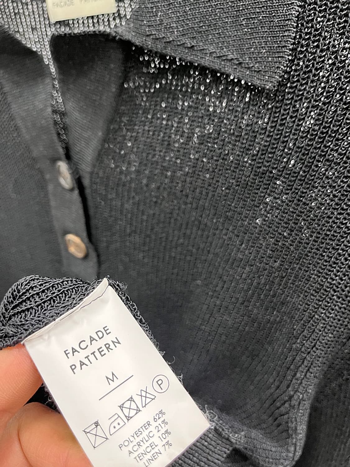 여) 파사드패턴 버튼업 카라니트  상품이미지6