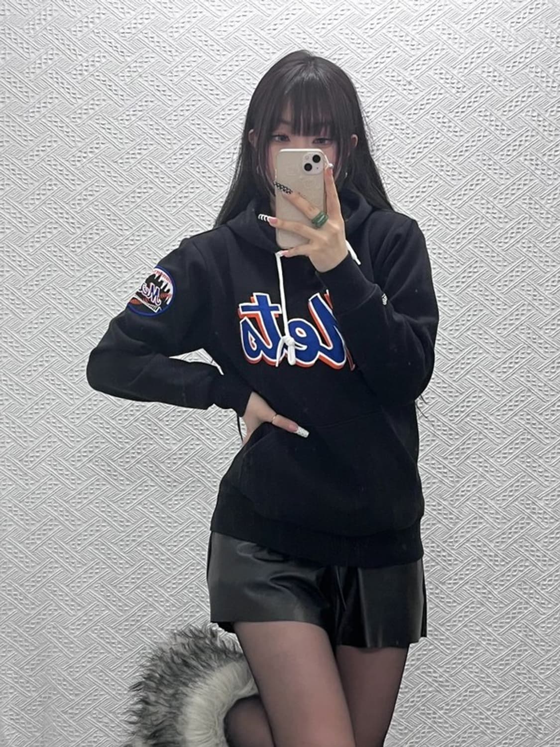 미첼엔네스 뉴욕메츠 올드스쿨 키치 로고 후드티 90 C10421 상품이미지1