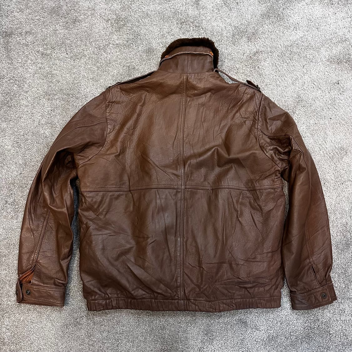 빈티지 브라운 A-2 소가죽 봄버 자켓L 상품이미지10