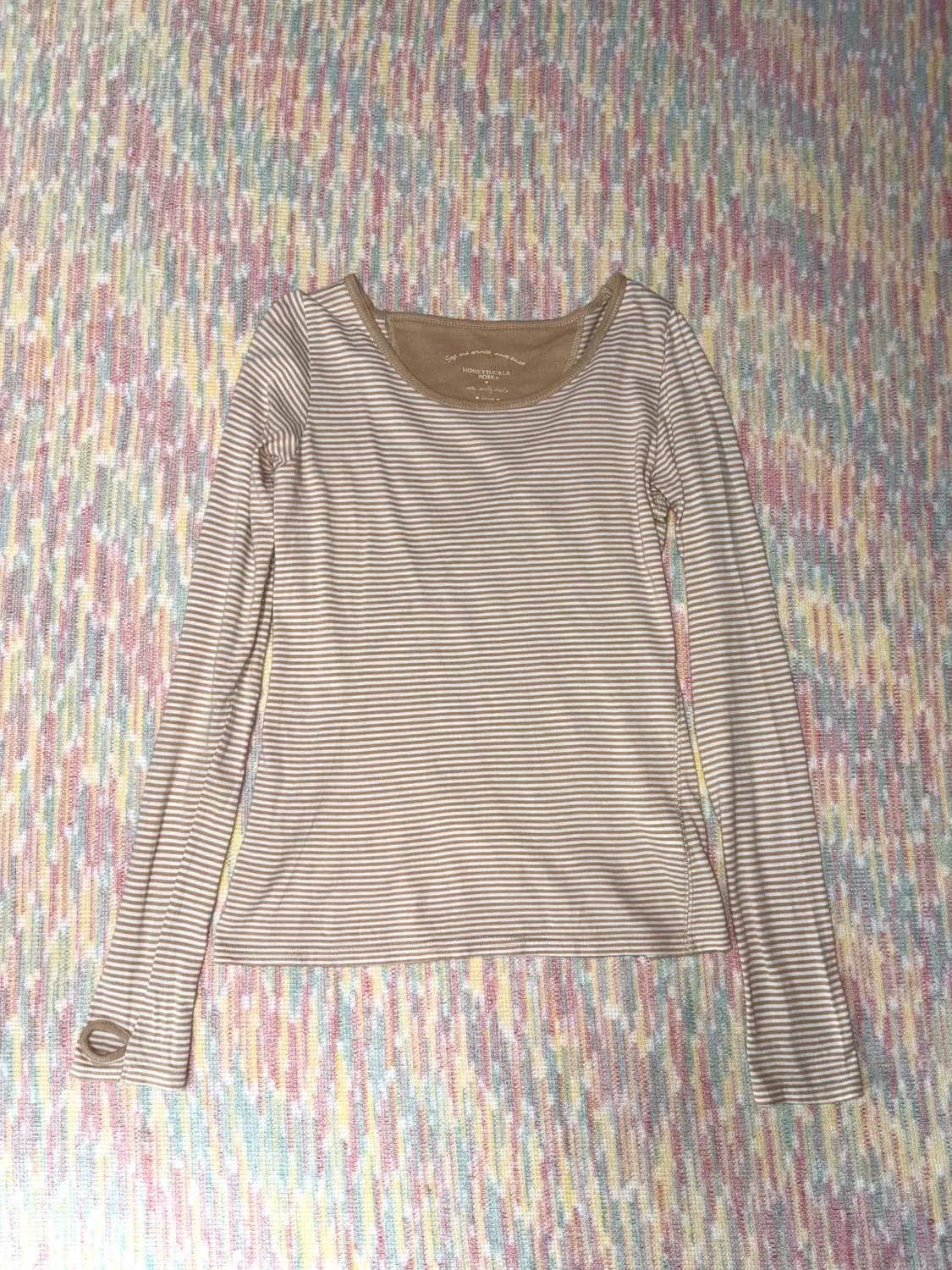 베이지 스트라이프 이너 티셔츠 상품이미지1