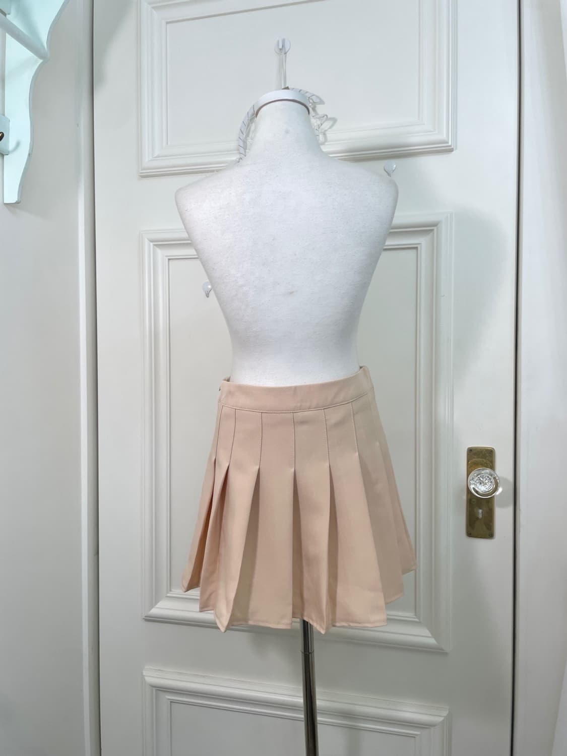 coral beige basic pleats mini skirt 상품이미지3