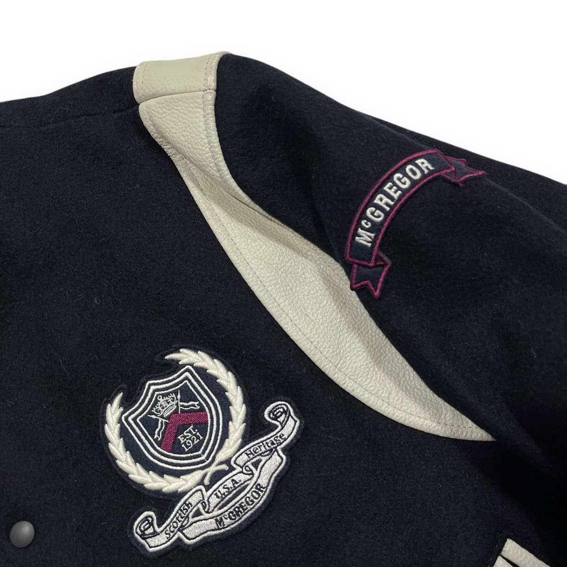 맥그리거 Blouson 패치워크 울 가죽 바시티 상품이미지5