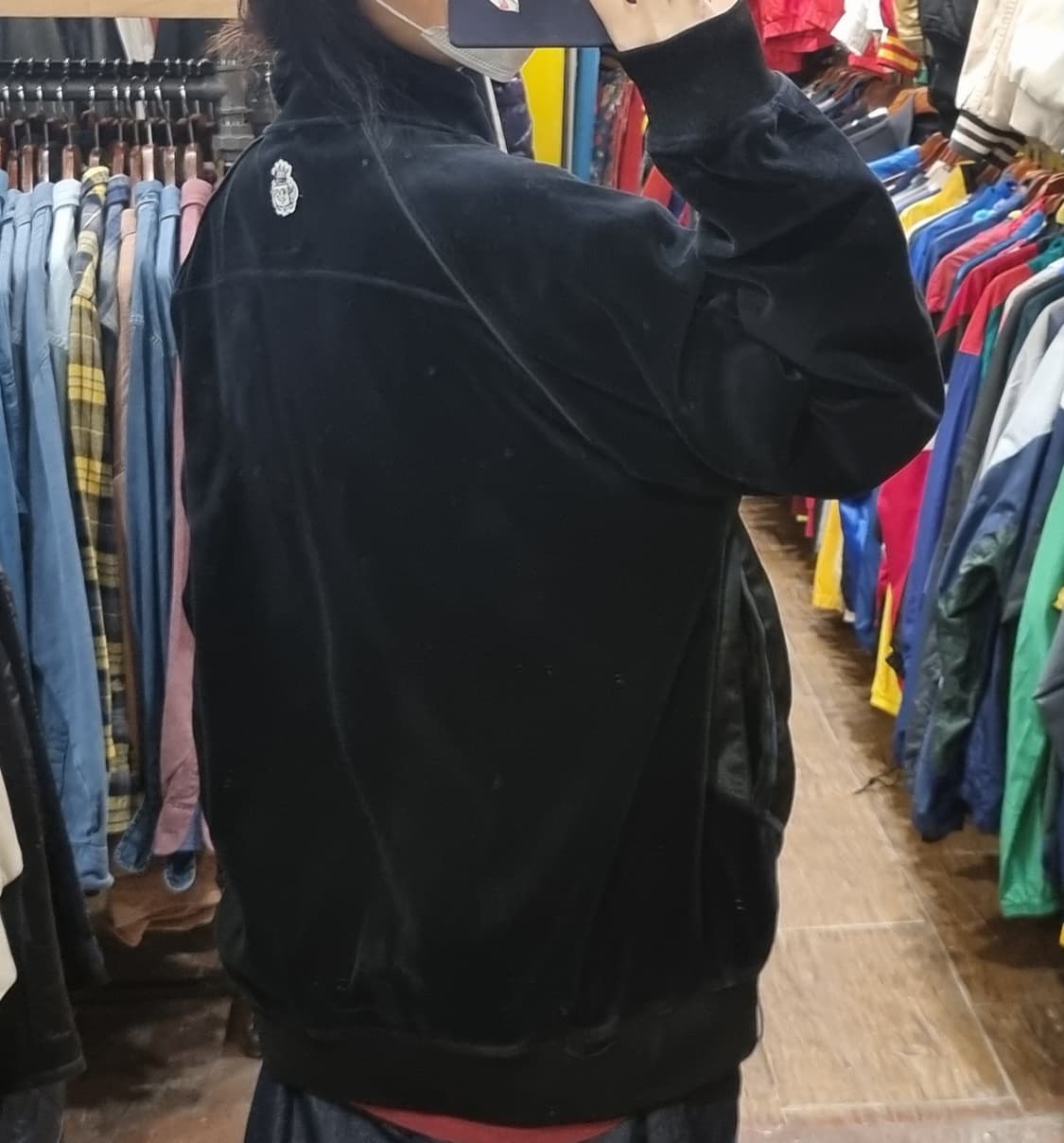 [Hi] vtg 빈티지 벨로아 벨벳 져지 블랙 상품이미지7