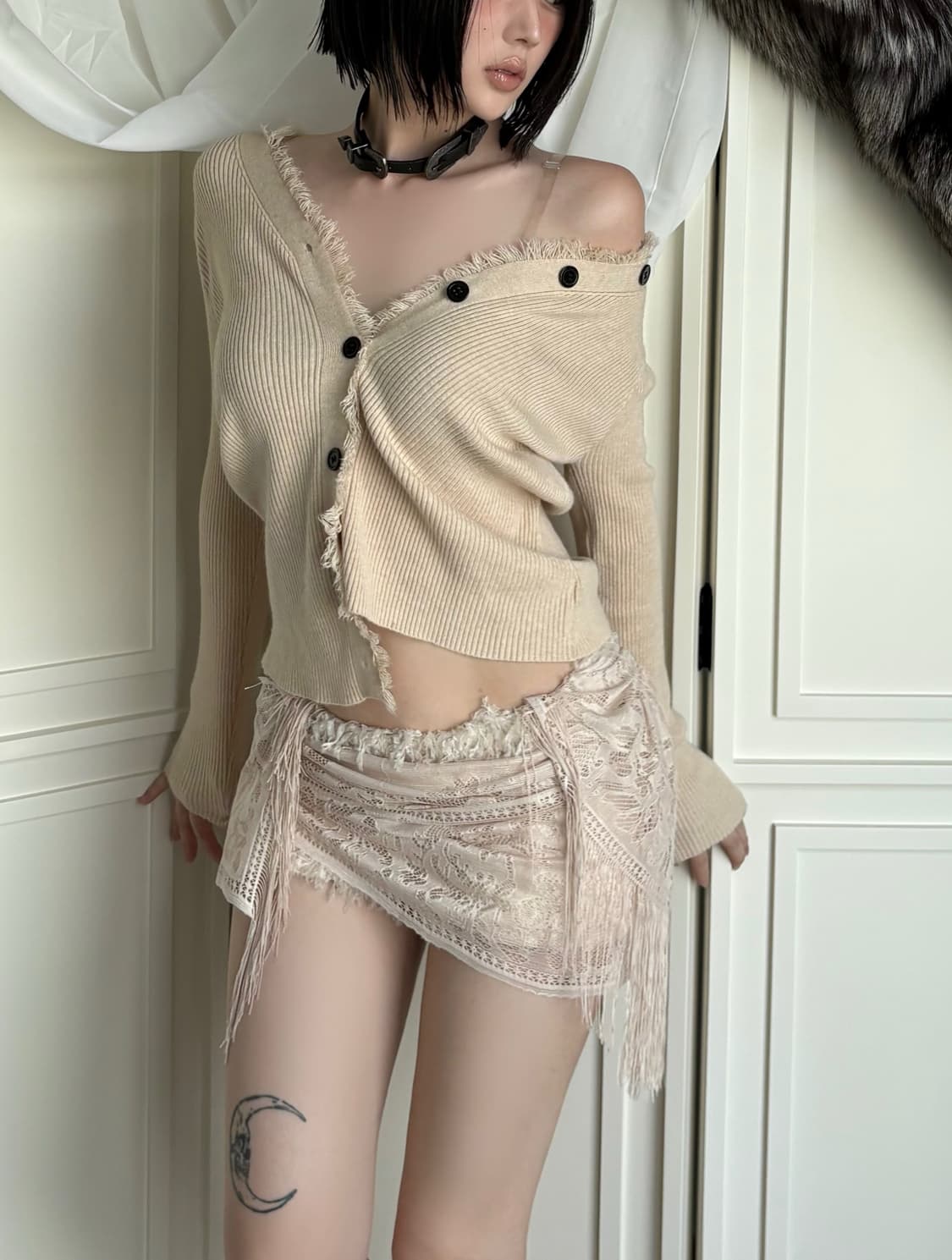 Fringe Detail Knit Cardigan 상품이미지3