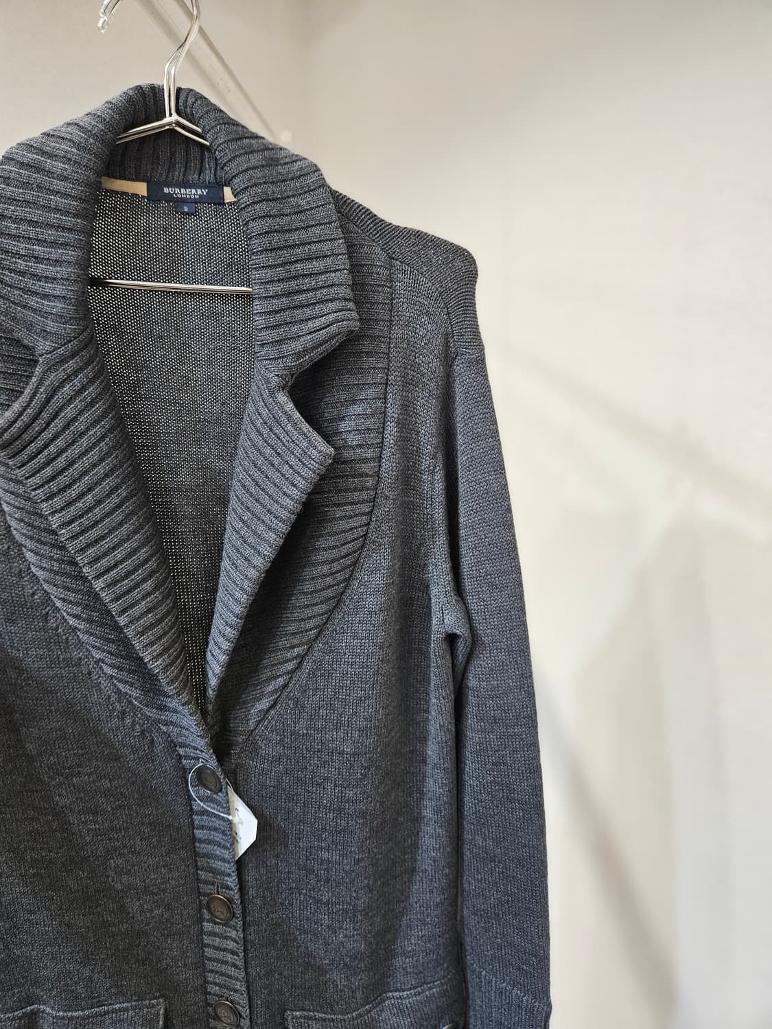 버버리 울 카라 니트 롱 가디건 상품이미지4