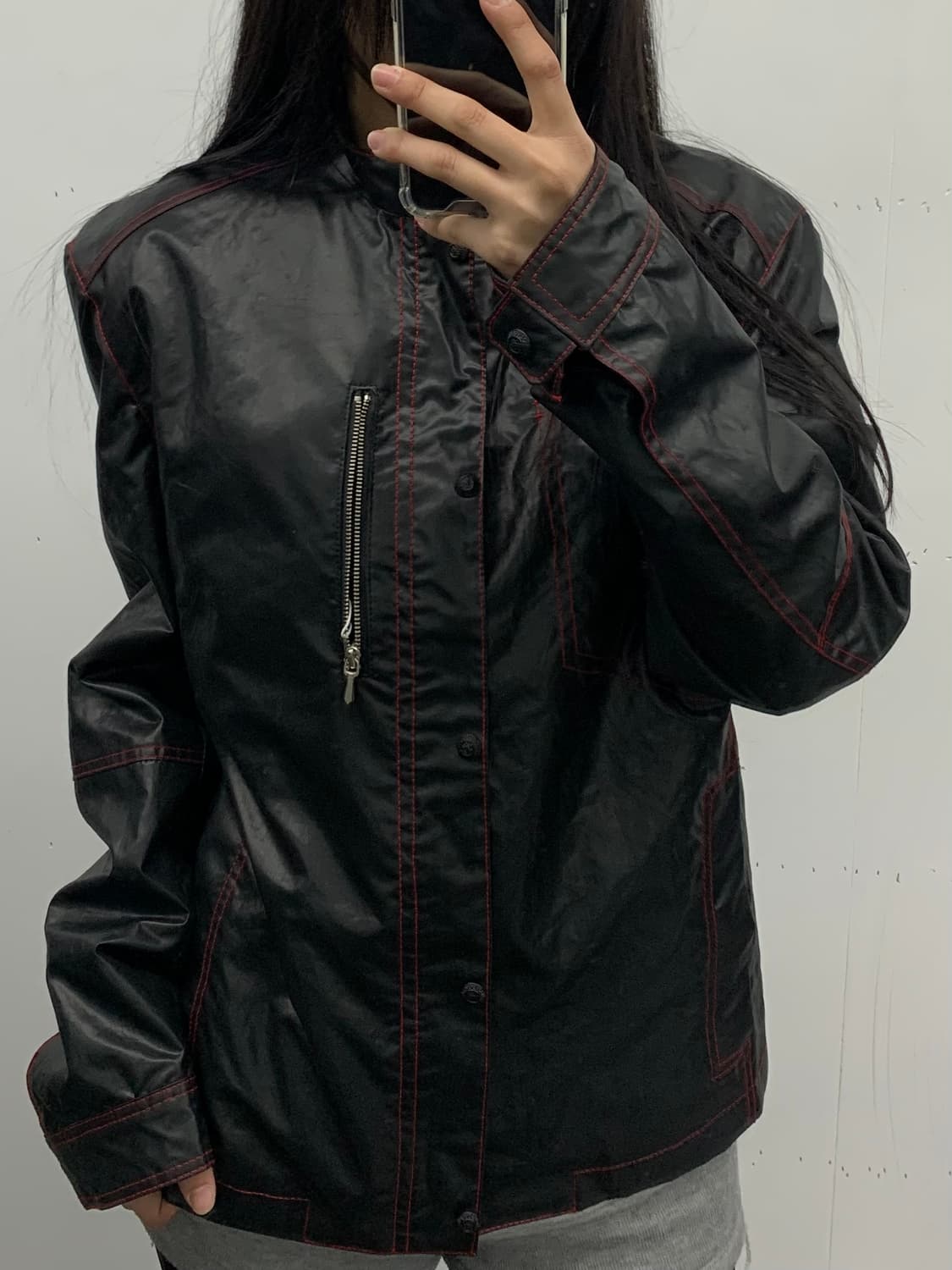 Hombruno 레드 스티치 나일론 자켓 상품이미지2