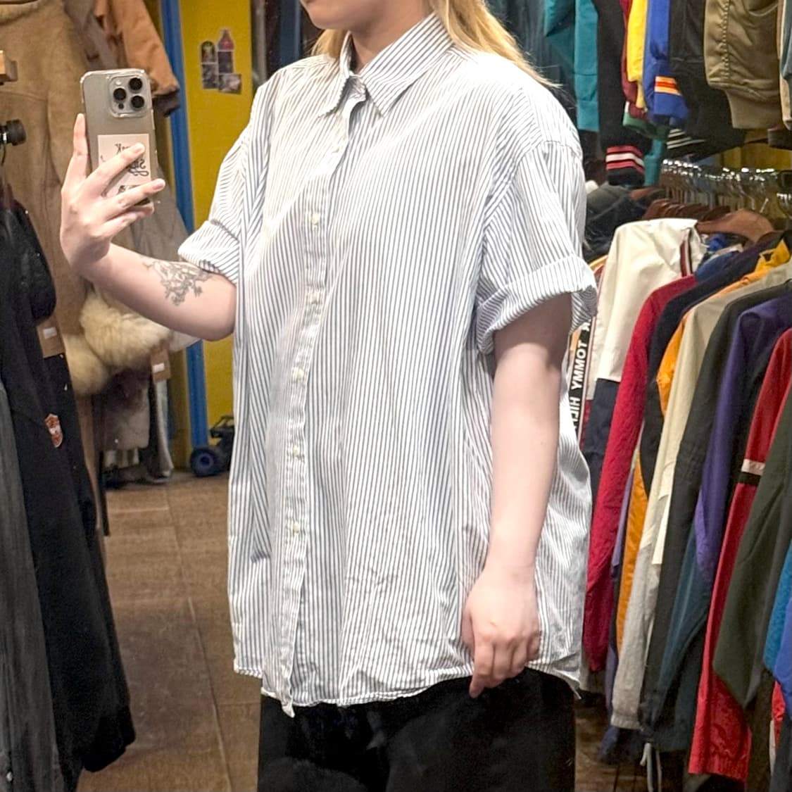 [HI] 폴로 랄프로렌 반팔셔츠 스트라이프 블루  상품이미지4