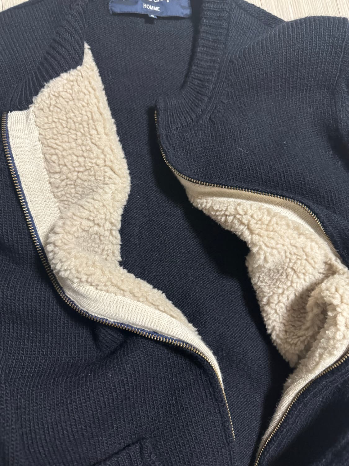 꼼데가르송 옴므 집업 스웨터 s 상품이미지5