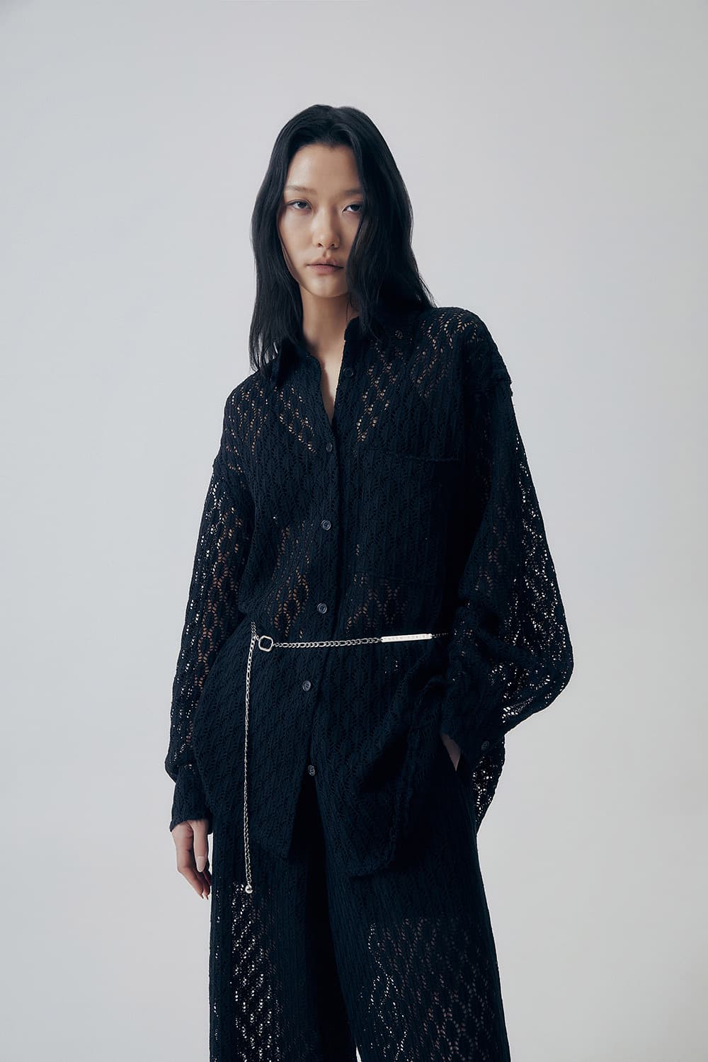 트리밍버드 Lace Embellished Set-up Shirt 상품이미지1