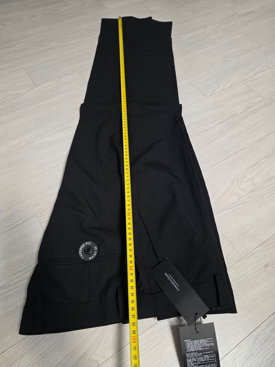컨셉원 밴딩 블랙 테이퍼드핏 슬랙스 바지 32사이즈 새상품 상품이미지2
