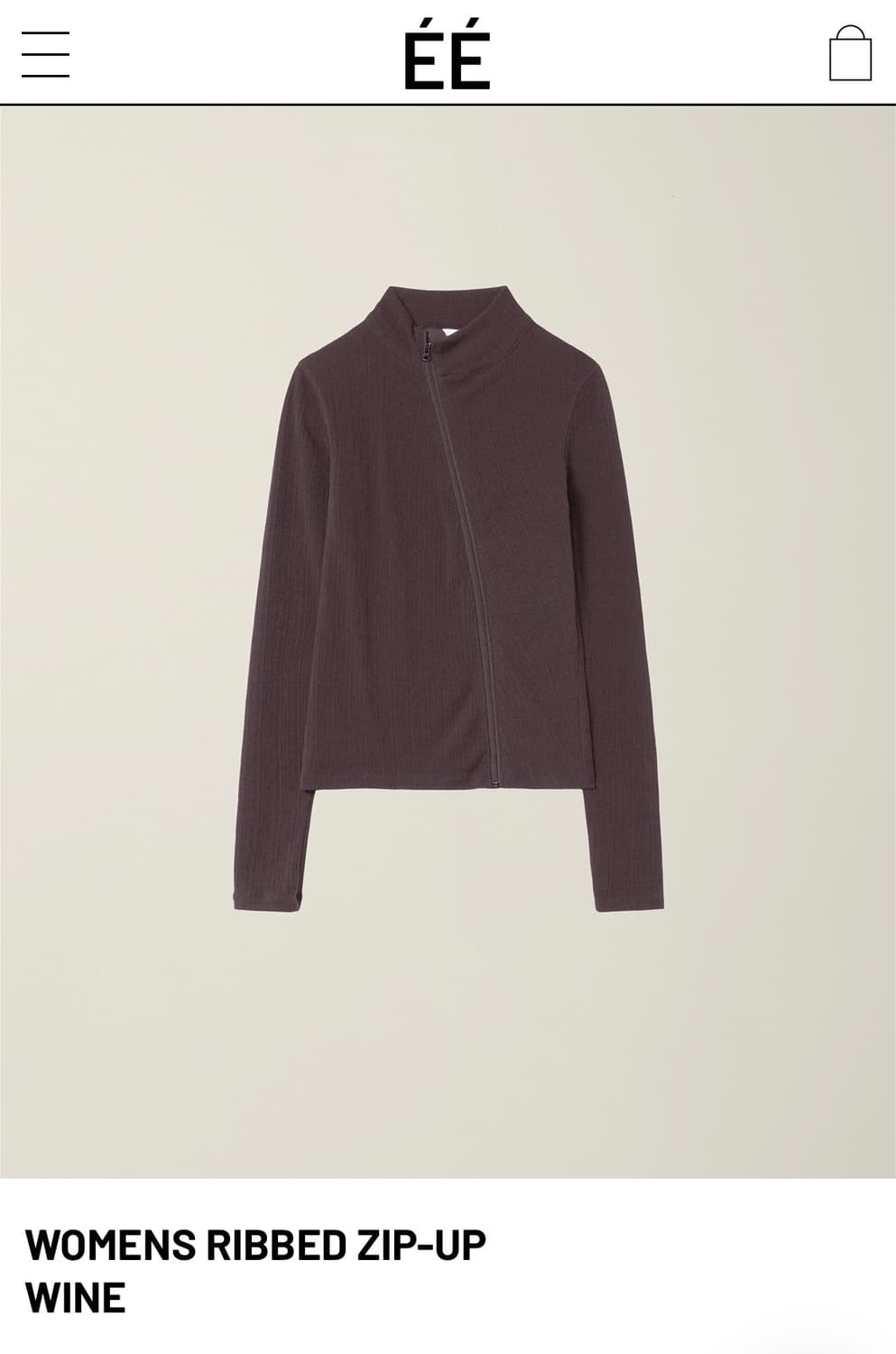 WOMENS RIBBED ZIP-UP WINE 누마레 ee 집업 상품이미지1