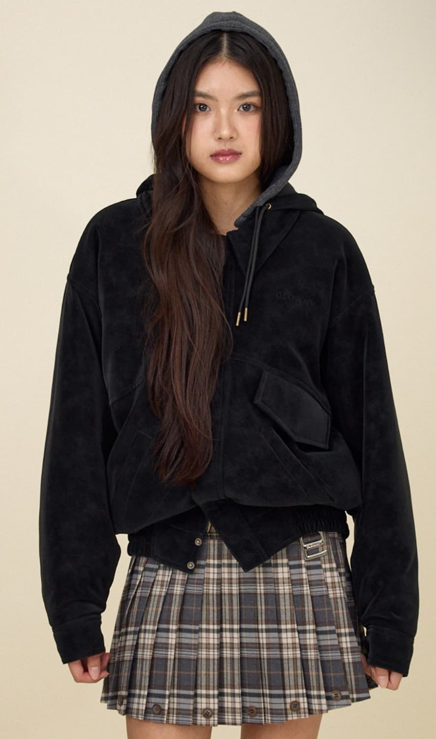 글로니 glowny 스웨이드 후드 점퍼  상품이미지2