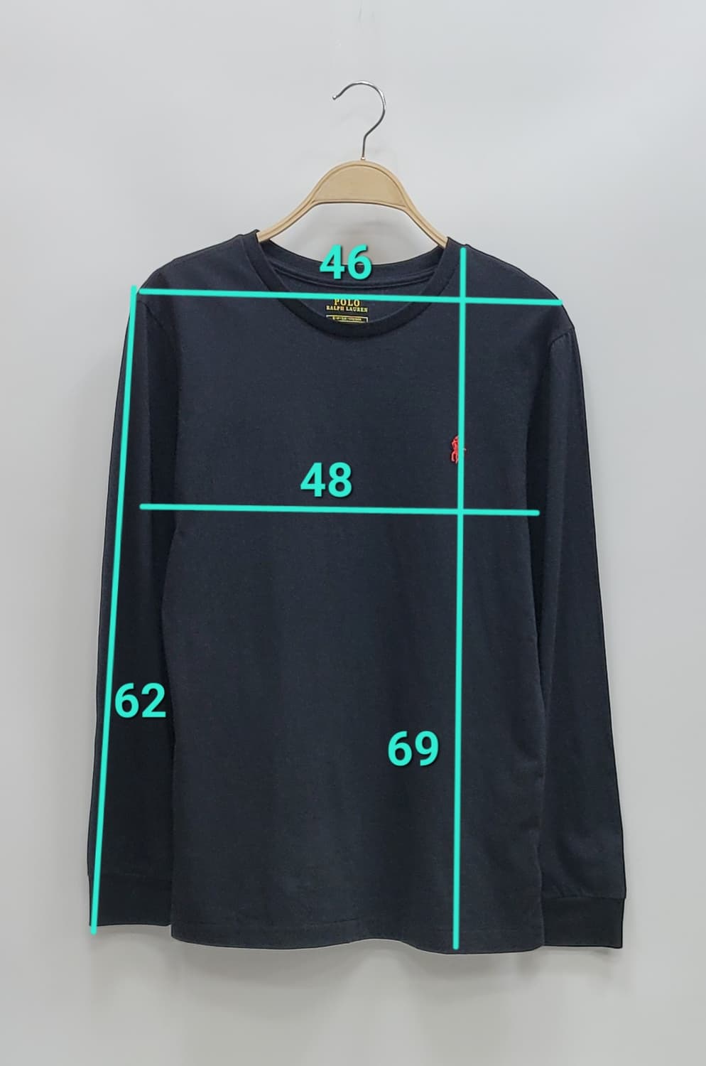 POLO 폴로 랄프로렌 레드 포니 긴팔 티셔츠 / 남 170-92A 블랙 상품이미지9