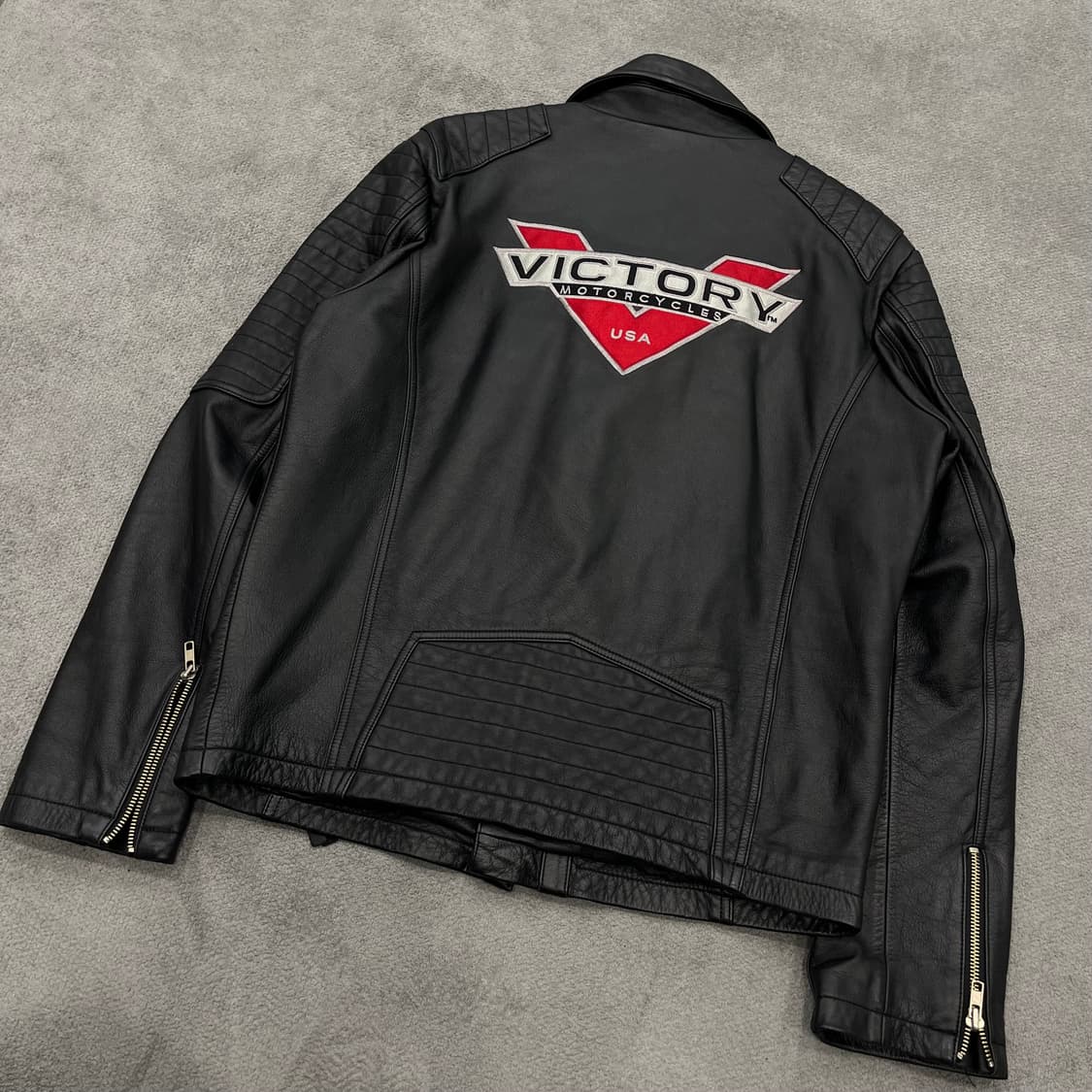 L 빈티지 Victory usa 모터사이클 라이더 자켓 상품이미지3