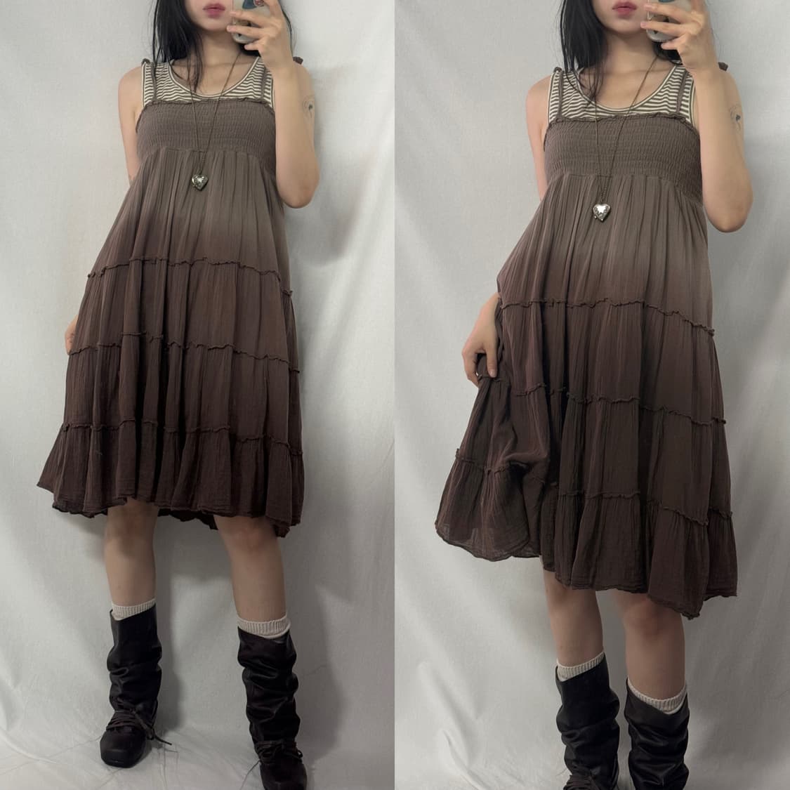 페어리 타입 핸드 워머 가디건 레이스 슬리브 원피스 4pcs SET 상품이미지6
