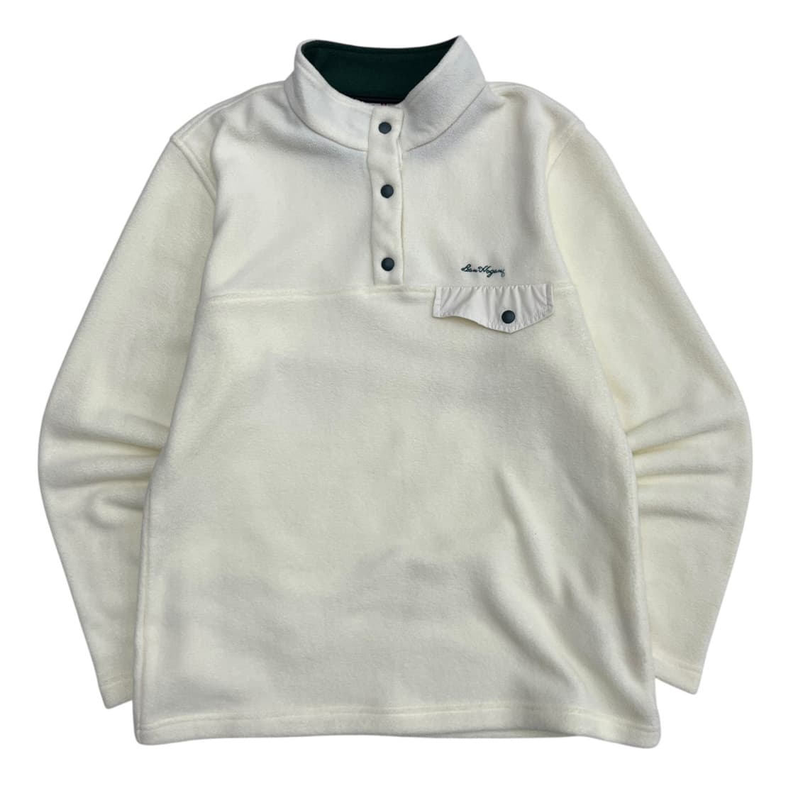 벤호건 아이보리 그린버튼 후리스 반집업 100 상품이미지2