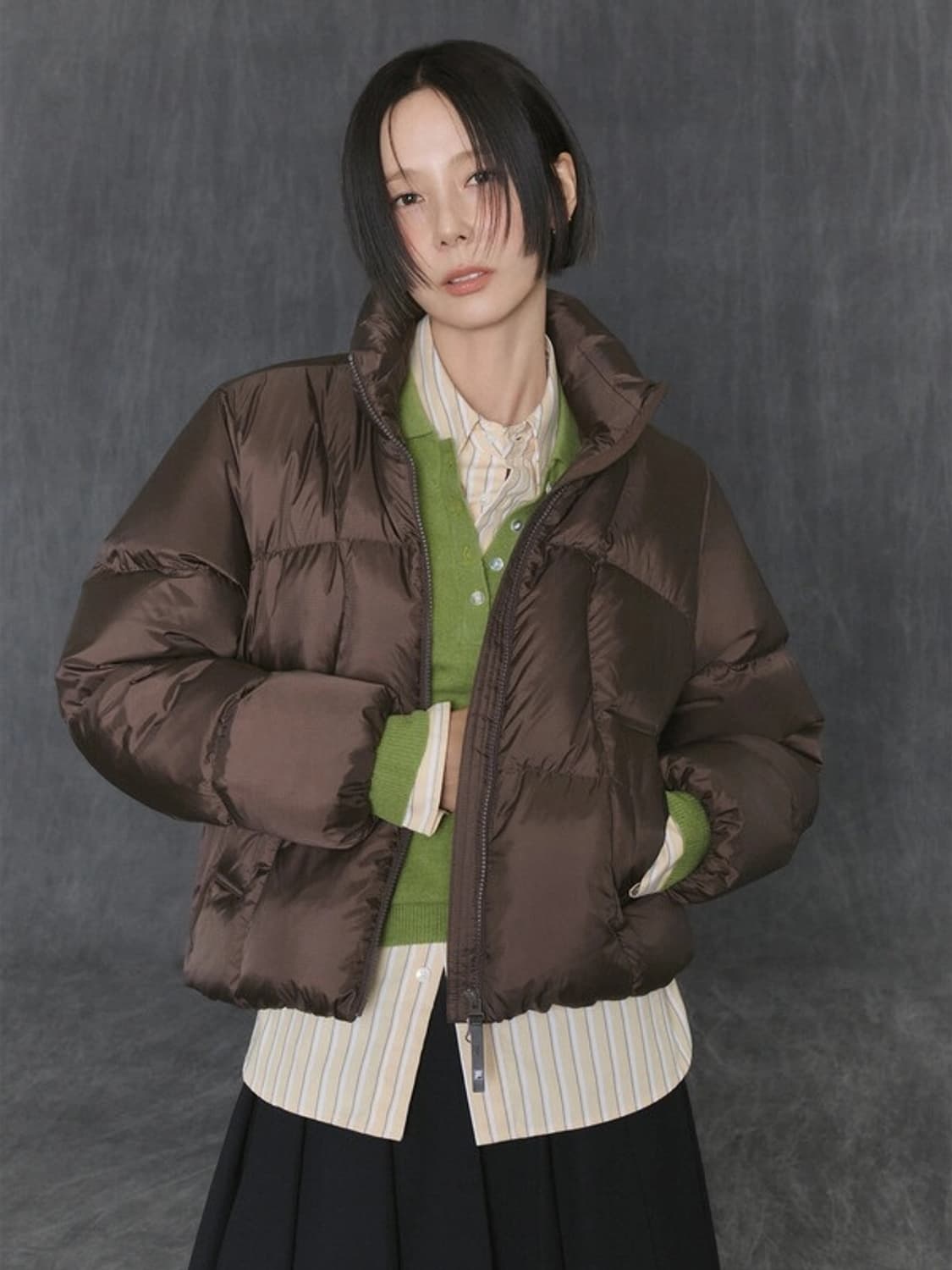 휠라 플로우 다운 패딩 초코브라운 상품이미지1