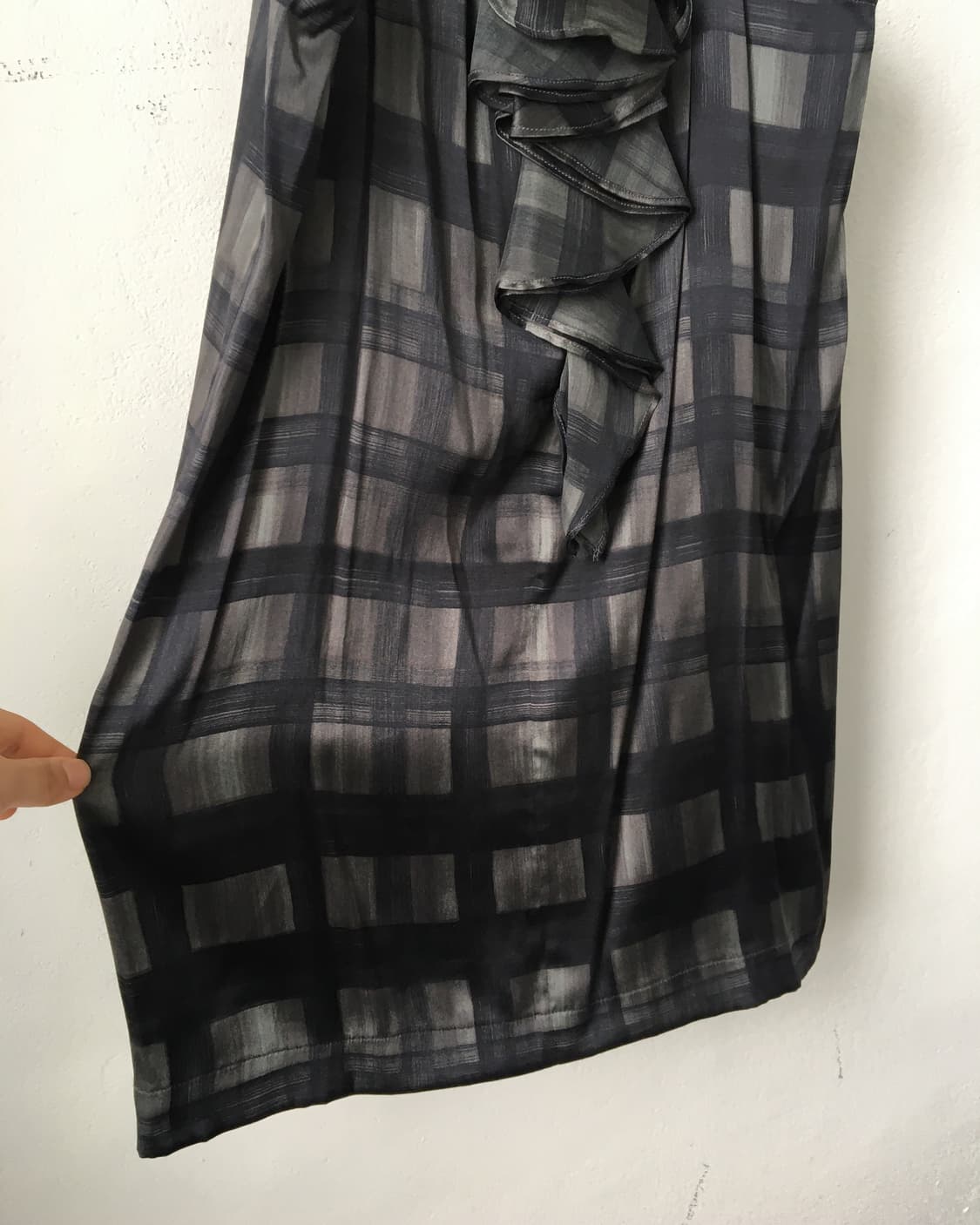 Ruffle point check pattern sleeveless 상품이미지4
