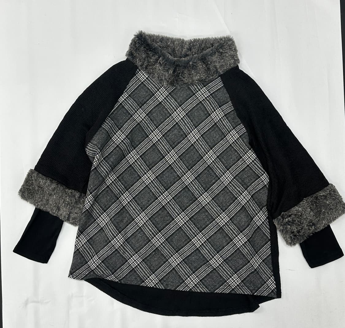 🖤하구미의 체크 퍼 포인트 코디세트🖤사와코 블랙 그런지 고갸루  상품이미지2