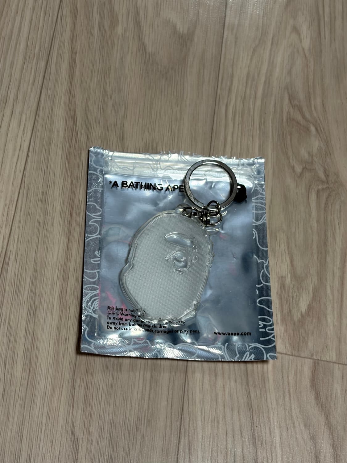 베이프 에이프 헤드 키링 리플렉티브 키체인 화이트 실버 상품이미지4