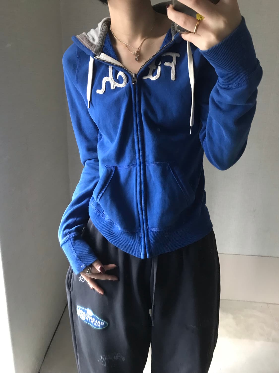 아베크롬비 블루 딱붙핏 후드집업 상품이미지3