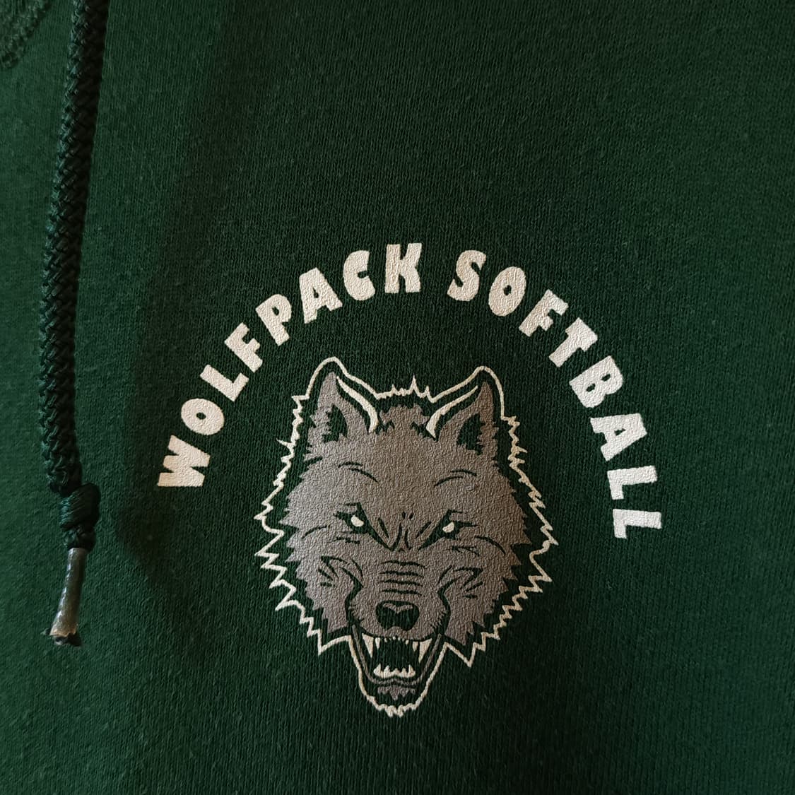 90s 러셀 후드 울프팩 빈티지 레터링 후드 스웻셔츠 그린 S 상품이미지5