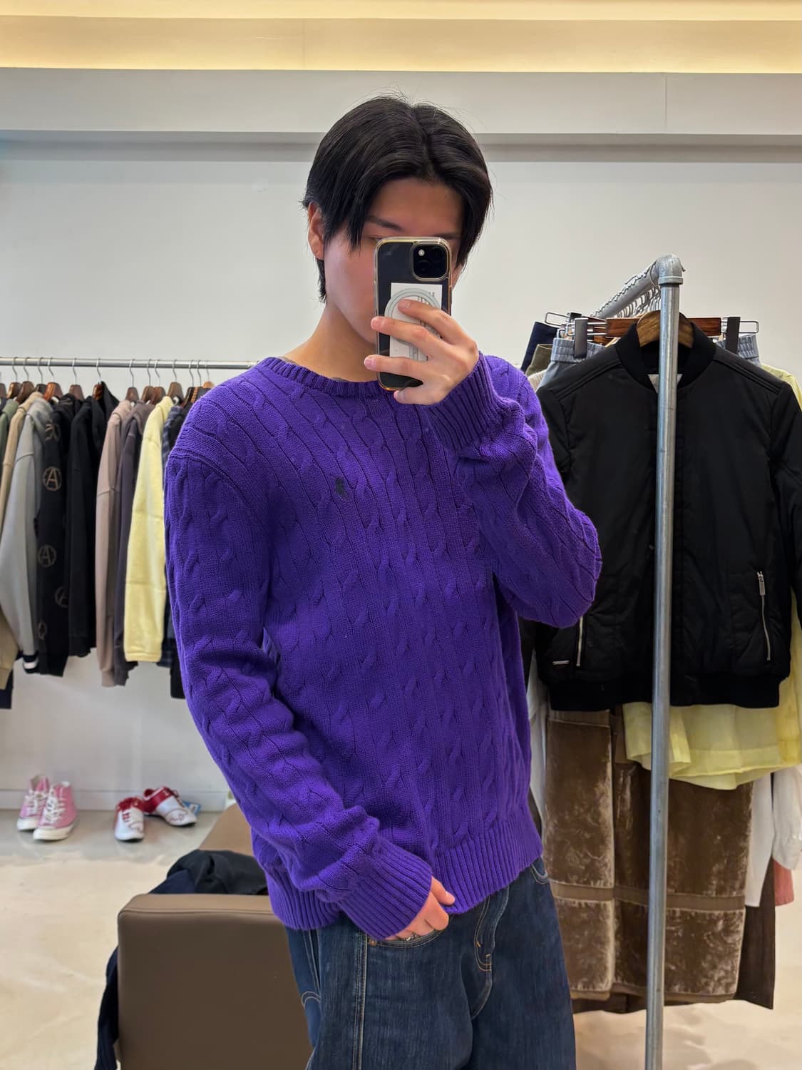 폴로 랄프로렌 꽈배기 니트 퍼플 상품이미지9