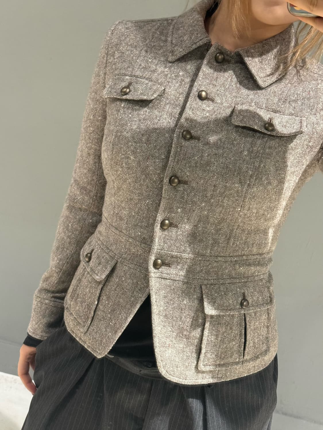 KUMIKYOKU button-up detail coat 상품이미지3