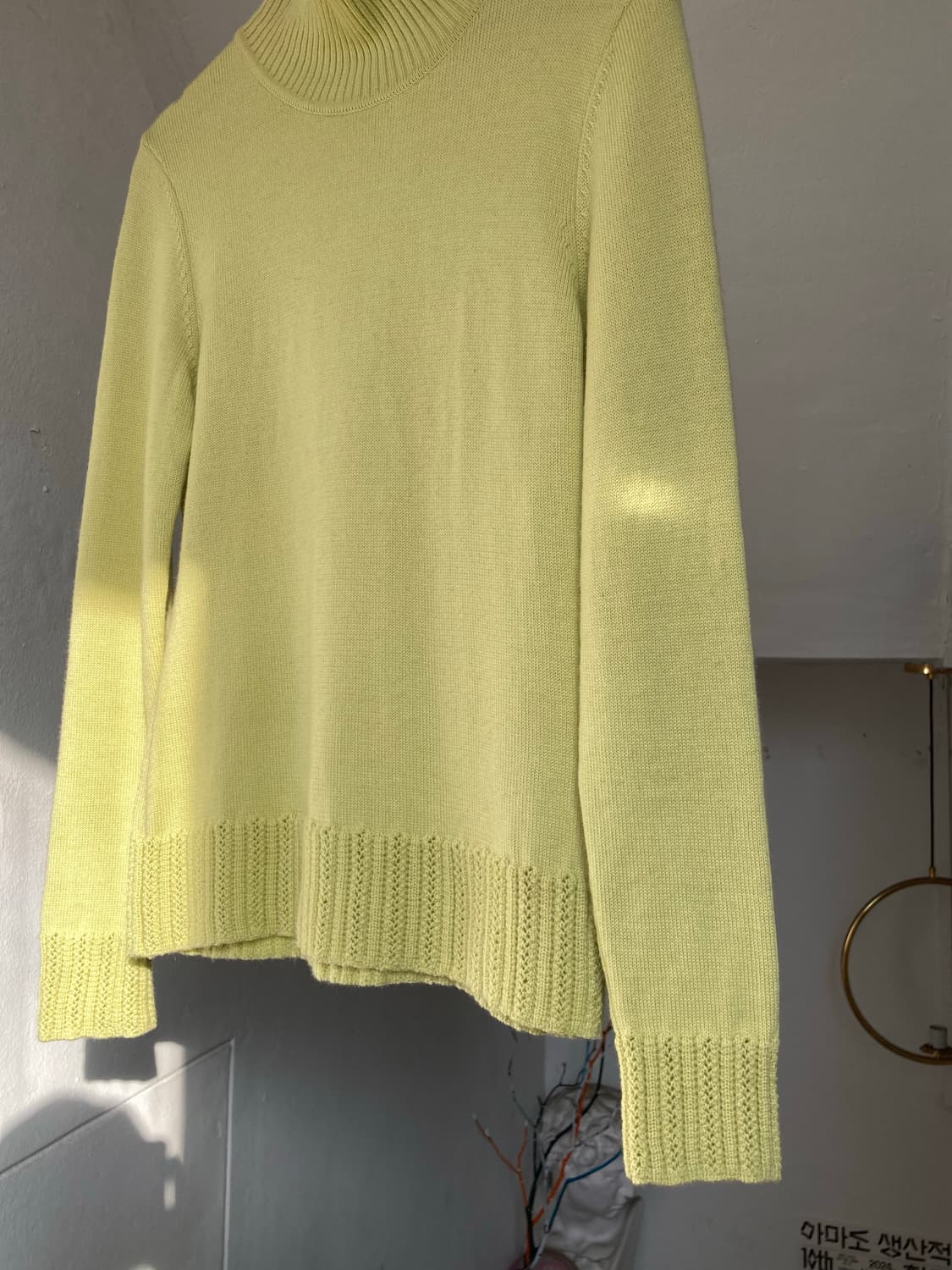 빈티지 연두 폴라넥 니트 상품이미지3
