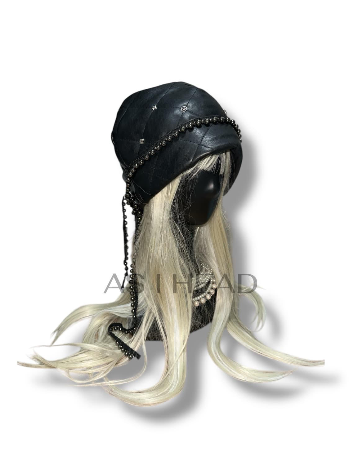 레더 팬던트 롱 레이스 핸드메이드 비니 상품이미지2