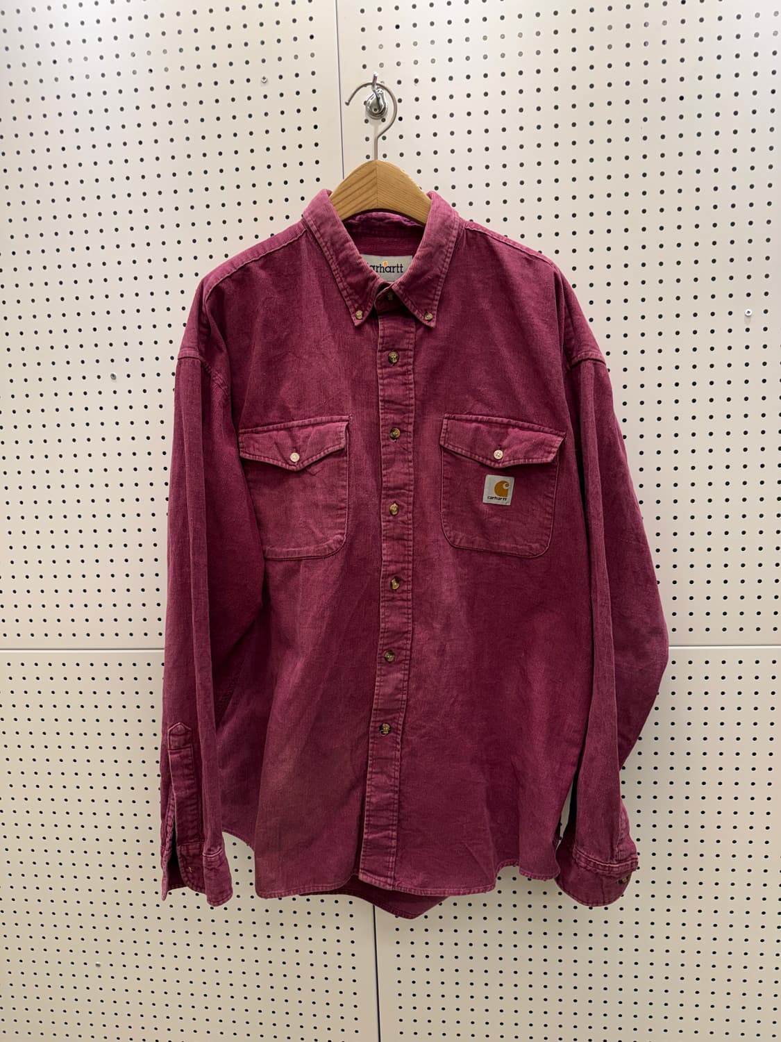 칼하트 투포켓 워크 셔츠 버건디 U956 상품이미지2